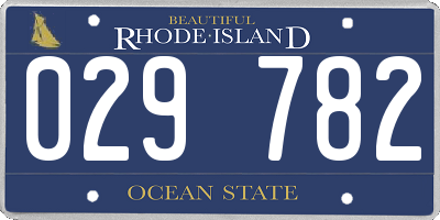 RI license plate 029782