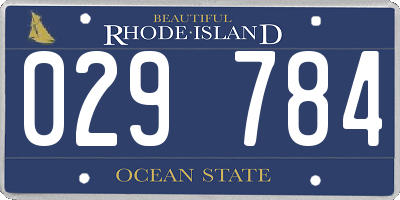 RI license plate 029784