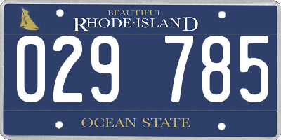 RI license plate 029785