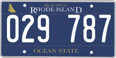 RI license plate 029787