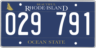 RI license plate 029791