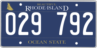 RI license plate 029792