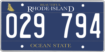RI license plate 029794