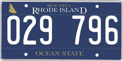 RI license plate 029796