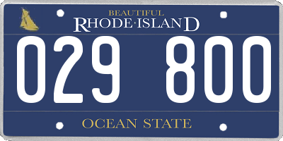 RI license plate 029800