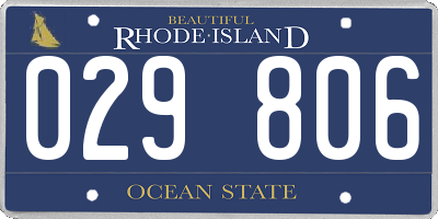 RI license plate 029806