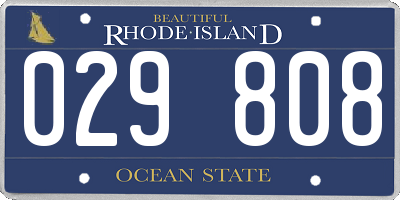 RI license plate 029808