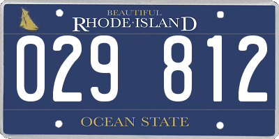 RI license plate 029812
