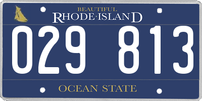 RI license plate 029813