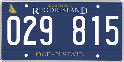 RI license plate 029815