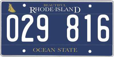 RI license plate 029816