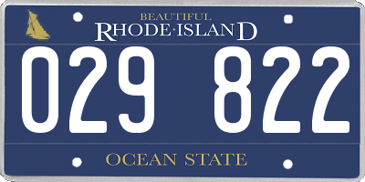 RI license plate 029822