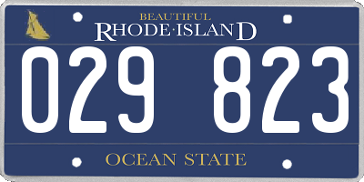 RI license plate 029823