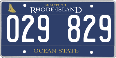 RI license plate 029829