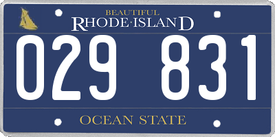 RI license plate 029831