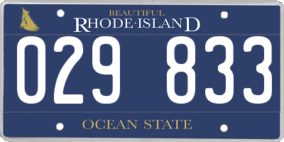 RI license plate 029833