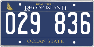 RI license plate 029836