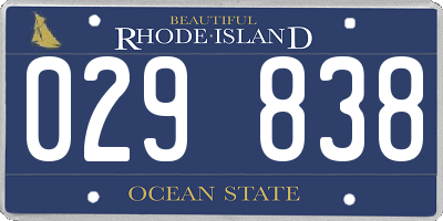 RI license plate 029838