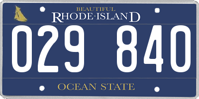 RI license plate 029840