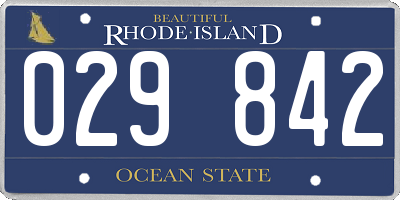 RI license plate 029842