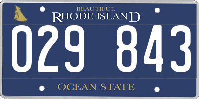 RI license plate 029843