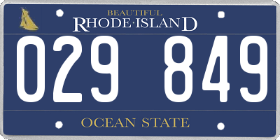 RI license plate 029849