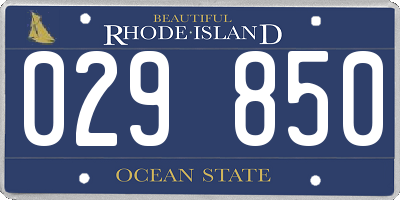 RI license plate 029850