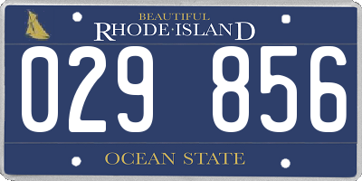 RI license plate 029856