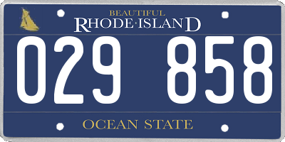 RI license plate 029858