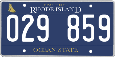 RI license plate 029859