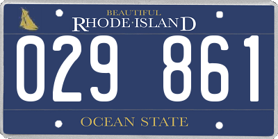 RI license plate 029861