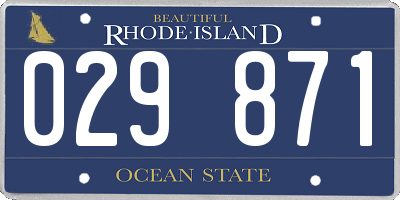 RI license plate 029871