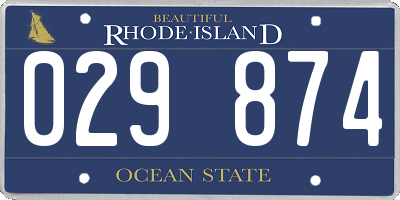 RI license plate 029874