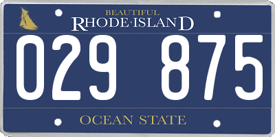 RI license plate 029875