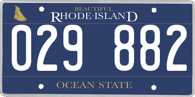 RI license plate 029882