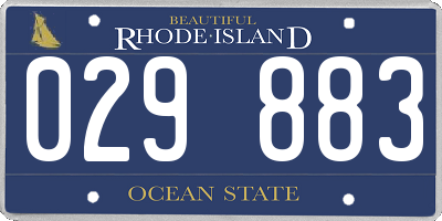 RI license plate 029883