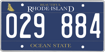 RI license plate 029884