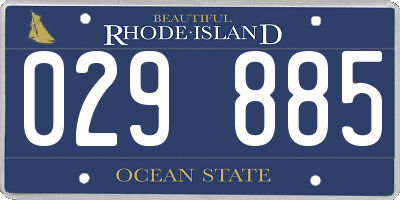 RI license plate 029885