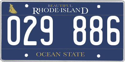 RI license plate 029886