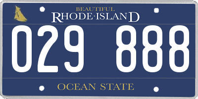 RI license plate 029888