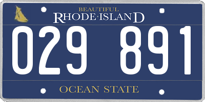 RI license plate 029891