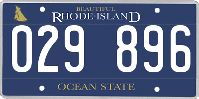 RI license plate 029896