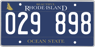 RI license plate 029898