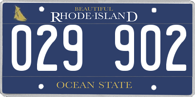 RI license plate 029902