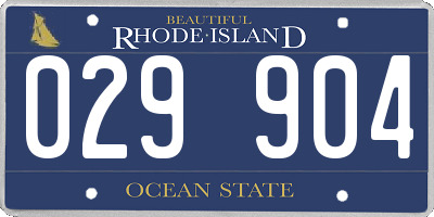 RI license plate 029904