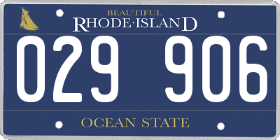 RI license plate 029906