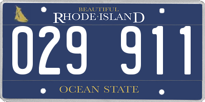 RI license plate 029911