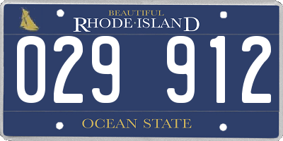 RI license plate 029912