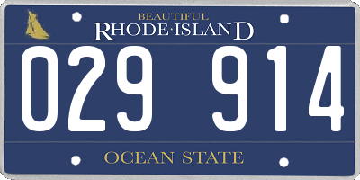 RI license plate 029914