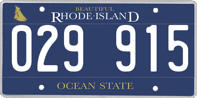 RI license plate 029915